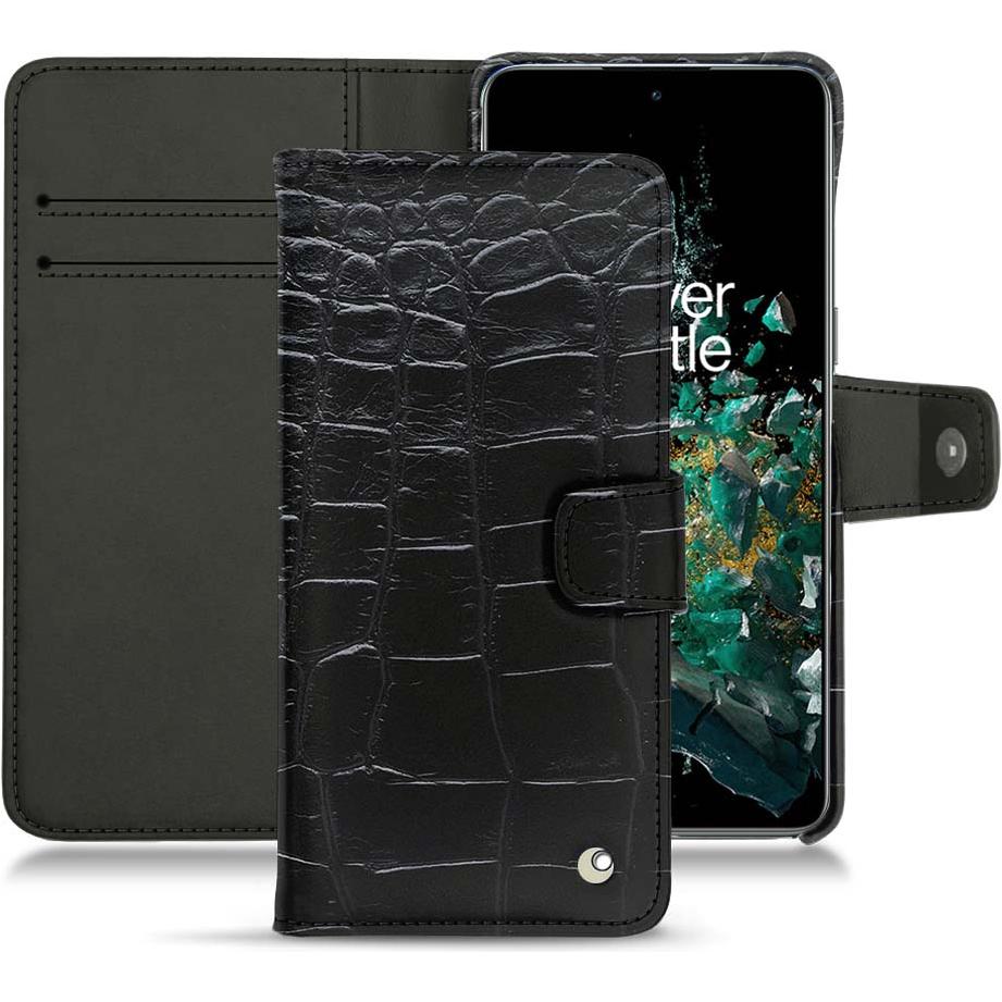 Noreve Lederschutzhülle Wallet (OnePlus 10T), Smartphone Hülle, Schwarz