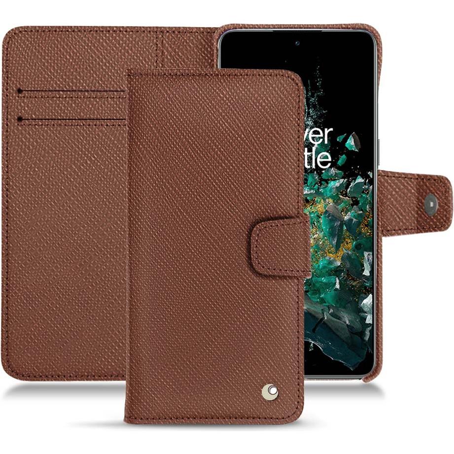 Noreve Lederschutzhülle Wallet (OnePlus 10T), Smartphone Hülle, Braun
