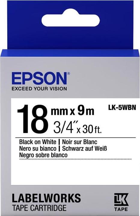 Epson Labelcassette Lk-5wbn (1.80 cm, Zwart)