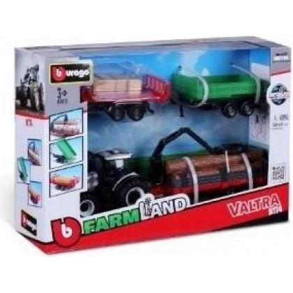 Bburago Diecast 1:43 Farmaland Valtra N174 with accessories Ages 3+ 18-31704