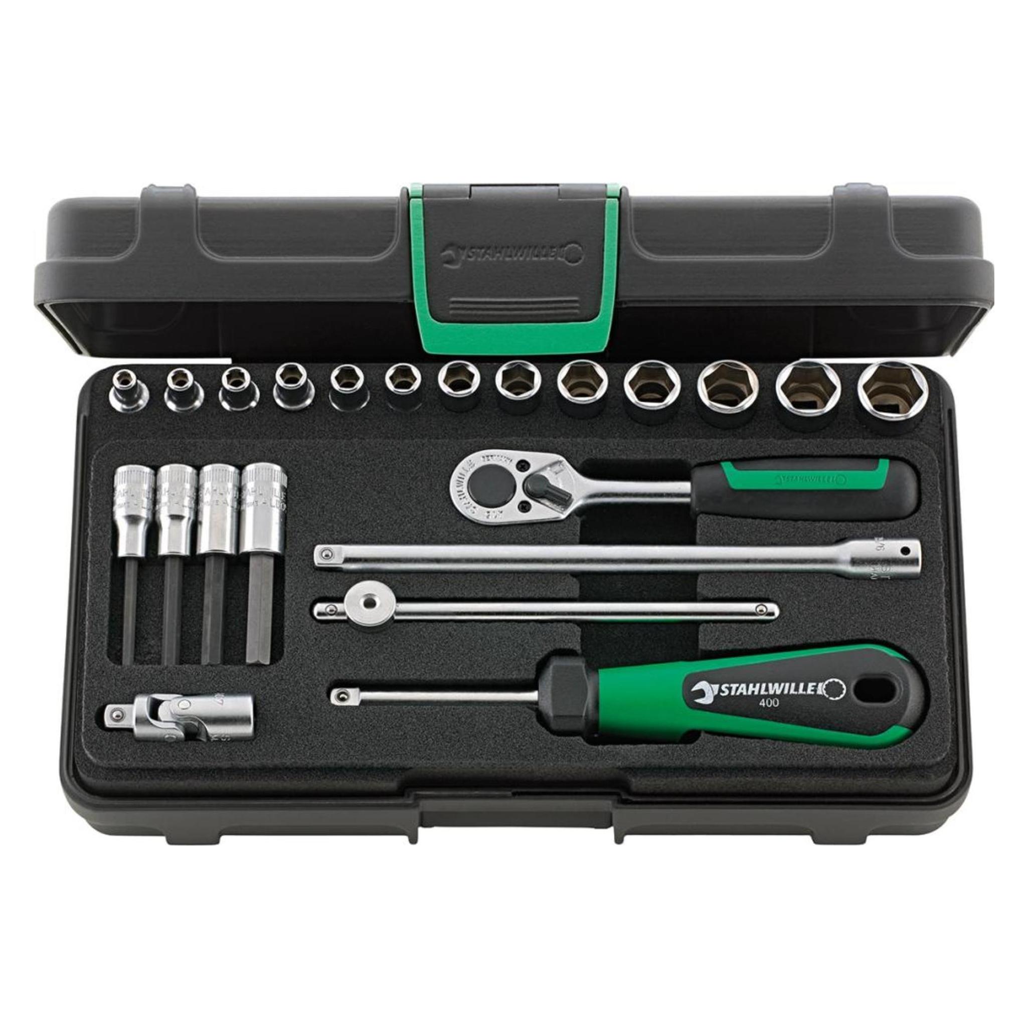 Stahlwille, Dopsleutel + Dopmoer, Dopsleutelset 1/4 (6, 3 Mm) (3, 5 Mm, 13 Mm)