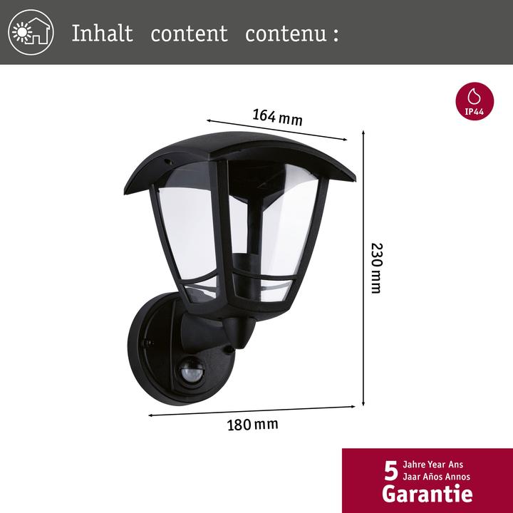 Image du produit Paulmann Luminaires Classic curved PIR (E27, IP44)