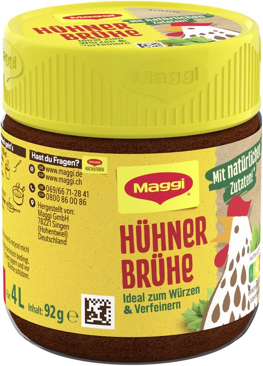 Maggi Hühner Brühe Glas 92g, ergibt 4 Liter (4000 ml)