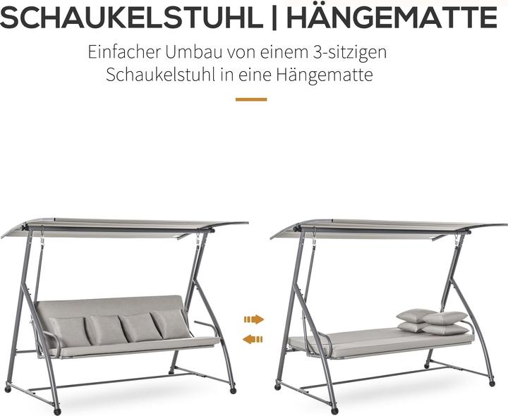 Actual product image Outsunny Hollywood swing adjustable to reclining surface
