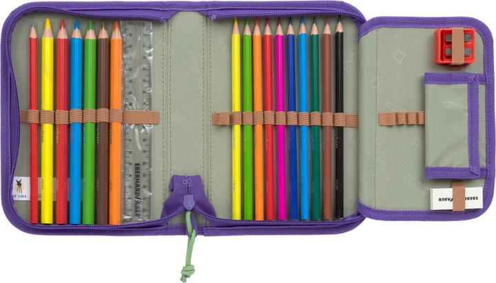 Actual product image Lässig Schulrucksack-Set Boxy, Lila / Grün (21 l)