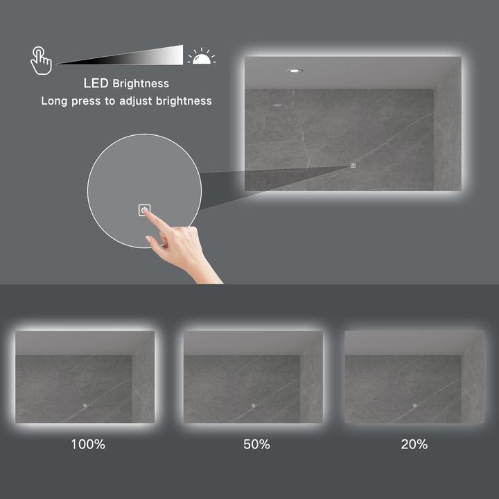 Image du produit Spa Solutions Mirrora miroir LED avec fonction de variation (100 x 60 cm)