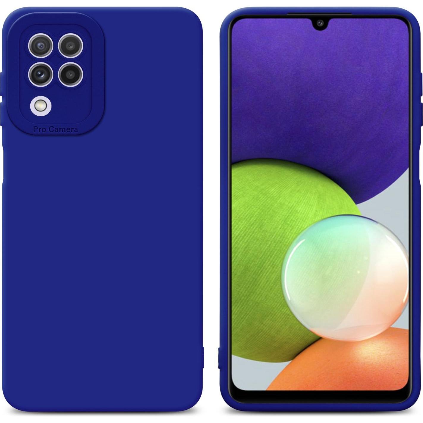 Cadorabo Hülle für Samsung Galaxy A22 4G im TPU Fluid LM162 Style (Samsung Galaxy A22), Smartphone Hülle, Blau