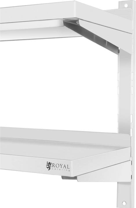 Actual product image Royal Catering Wandbord Doppel Wandregal Edelstahl Regal 2 Ablagen Hängeregal 140 x 40 cm