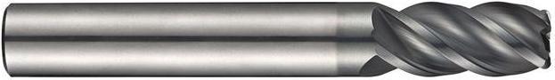 Actual product image Dormer End mill S262 Nominal Ø 10 mm Radius 0.3 mm Total length 7 HM AlCrN 40 ° Number of cutting edges 4