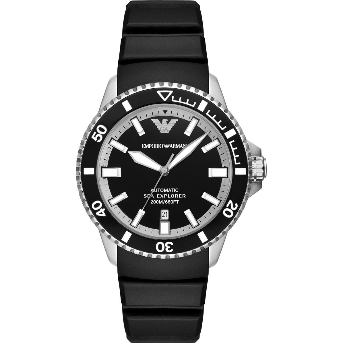 Emporio Armani, Armbanduhr, Sea Explorer Automatic, Silber, (42 mm)
