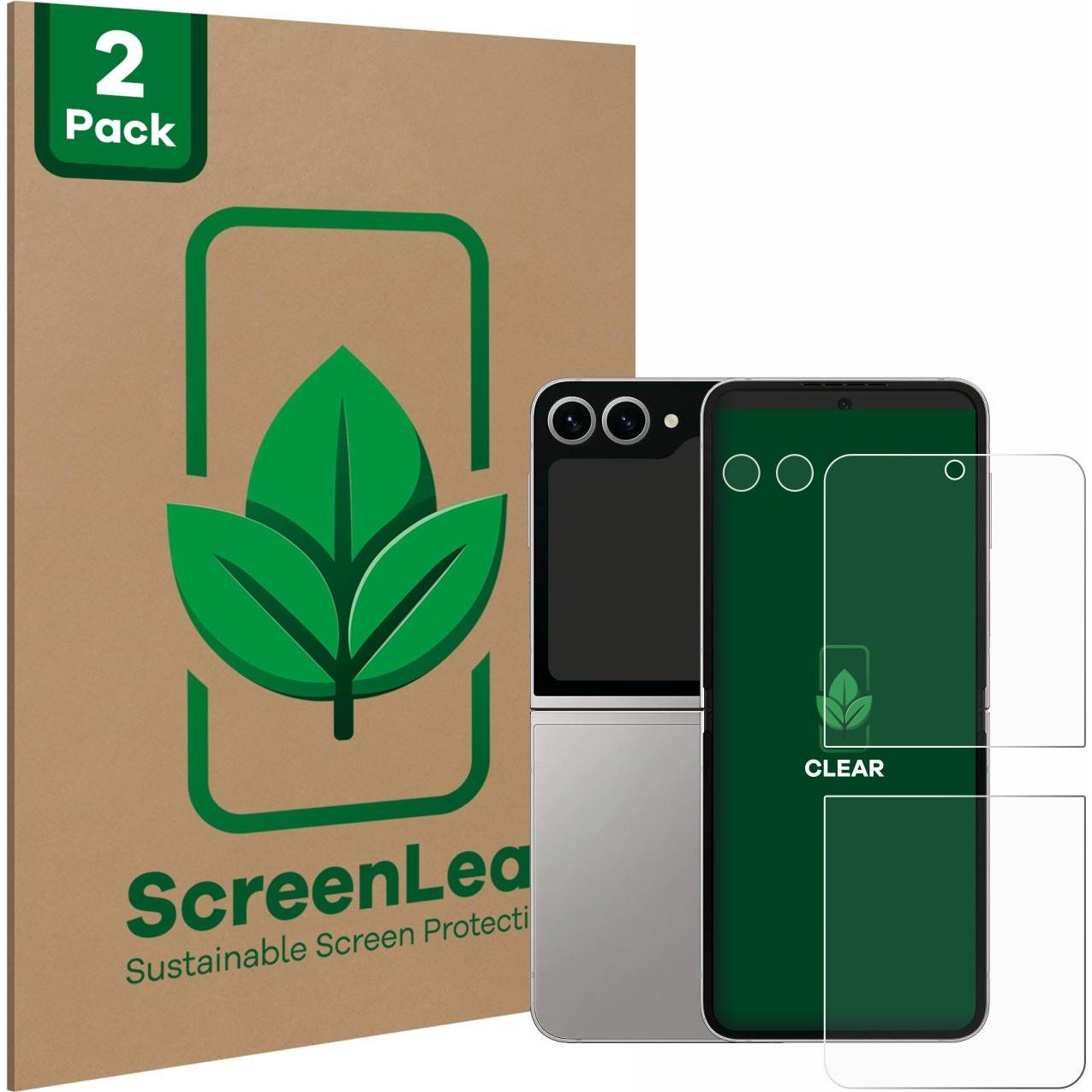 ScreenLeaf Schutzfolie nachhaltiger Displayschutz Displayschutzfolie Folie Klar Transparent (2 Stück, Samsung Galaxy Z F...