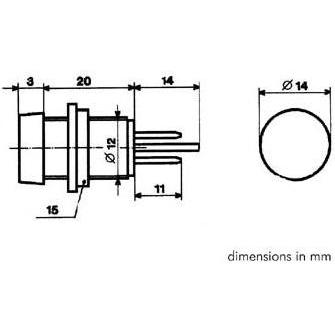 Thumbnail - Velleman KONTROLL-LAMPE - RUND - BLAU - 220 V - 14 mm, Aktive Bauelemente, Blau