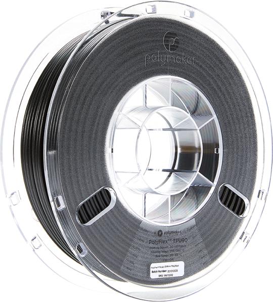 Produktbild Polymaker PolyFlex TPU90 - Black - 2.85mm (TPU, 2.85 mm, 750 g, Schwarz)