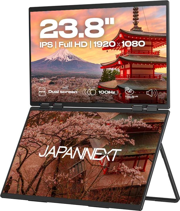 Immagine prodotto Japannext 60,5cm JN-DMD-IPS238F-C4 Dual-Monitor M-Touch FHD (1920 x 1080 pixel, 23.80")