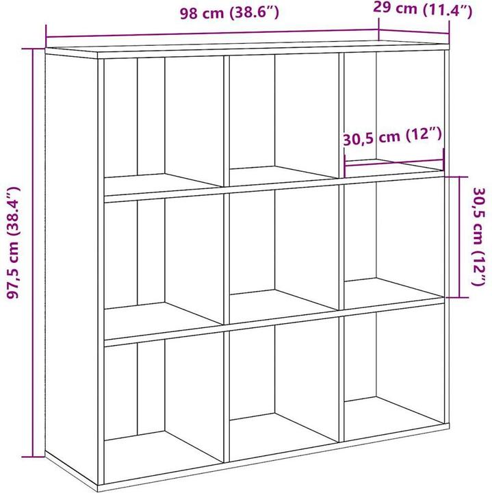 Produktbild vidaXL Bücherschrank (98 x 29 x 97.50 cm)