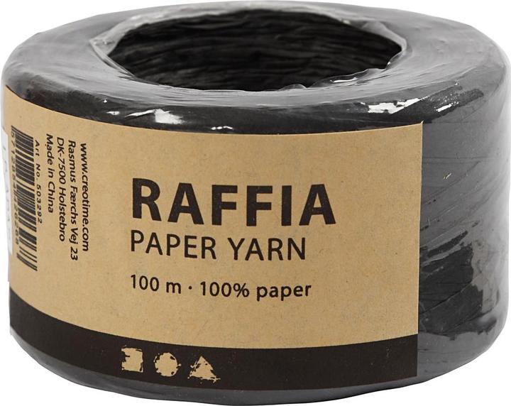 Actual product image Creativ Company Paper Tape Raffia 8 mm x 100 m, Black (Gift ribbon, 1 x)