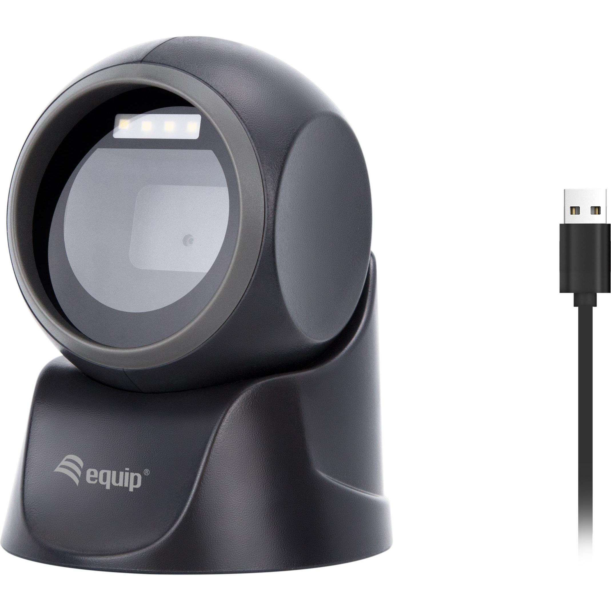 Thumbnail - equip Barcode Omni-Direktional Laser Kabel USB 1D2D schwarz (1D-Barcodes, 2D-Barcodes), Barcode-Scanner, Schwarz