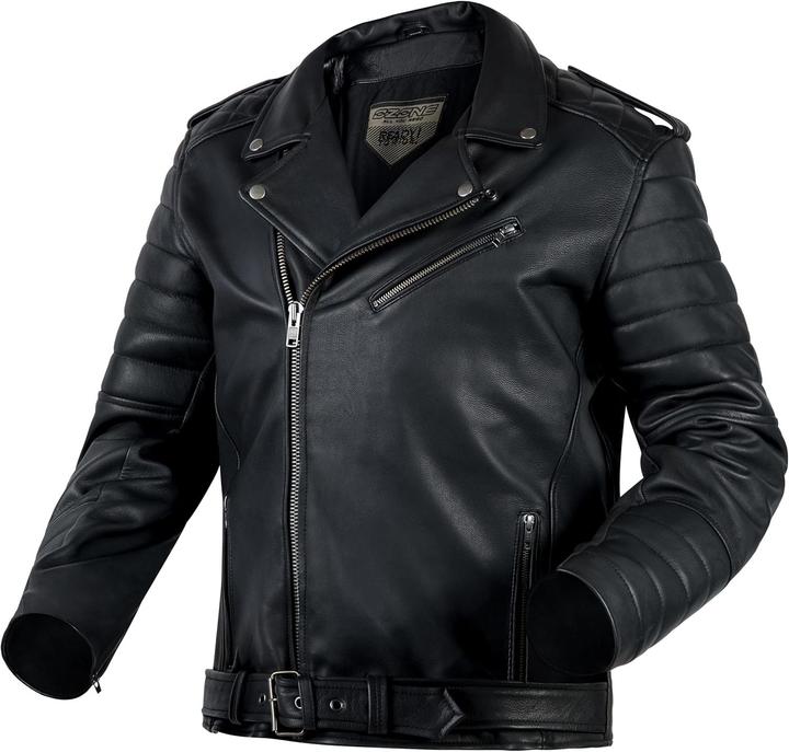 Produktbild Ozone Moto Moderne Motorjacke mit Protektoren, retro Stil und verstellbarer Taille (Herren, 3XL)