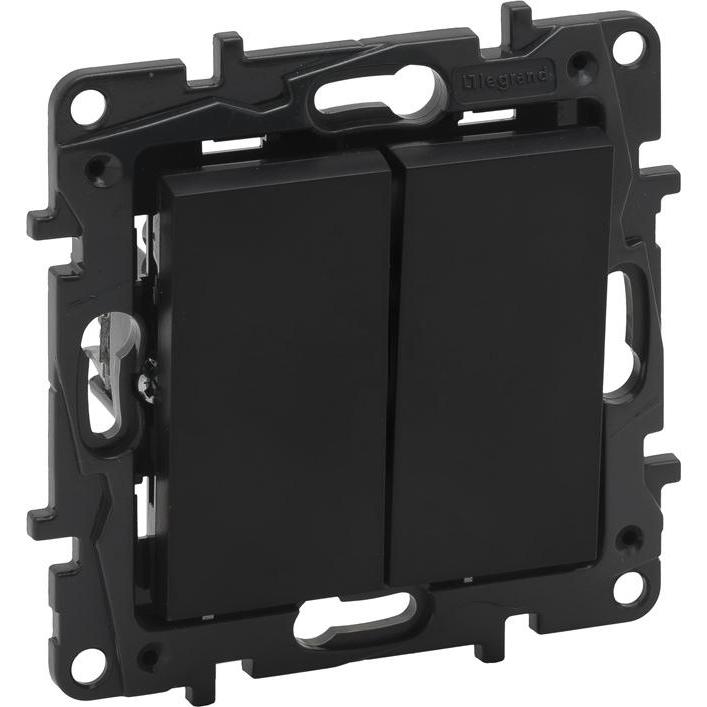 Legrand Perjungiklis 2kl Juodas, Taster + Schalter, Schwarz