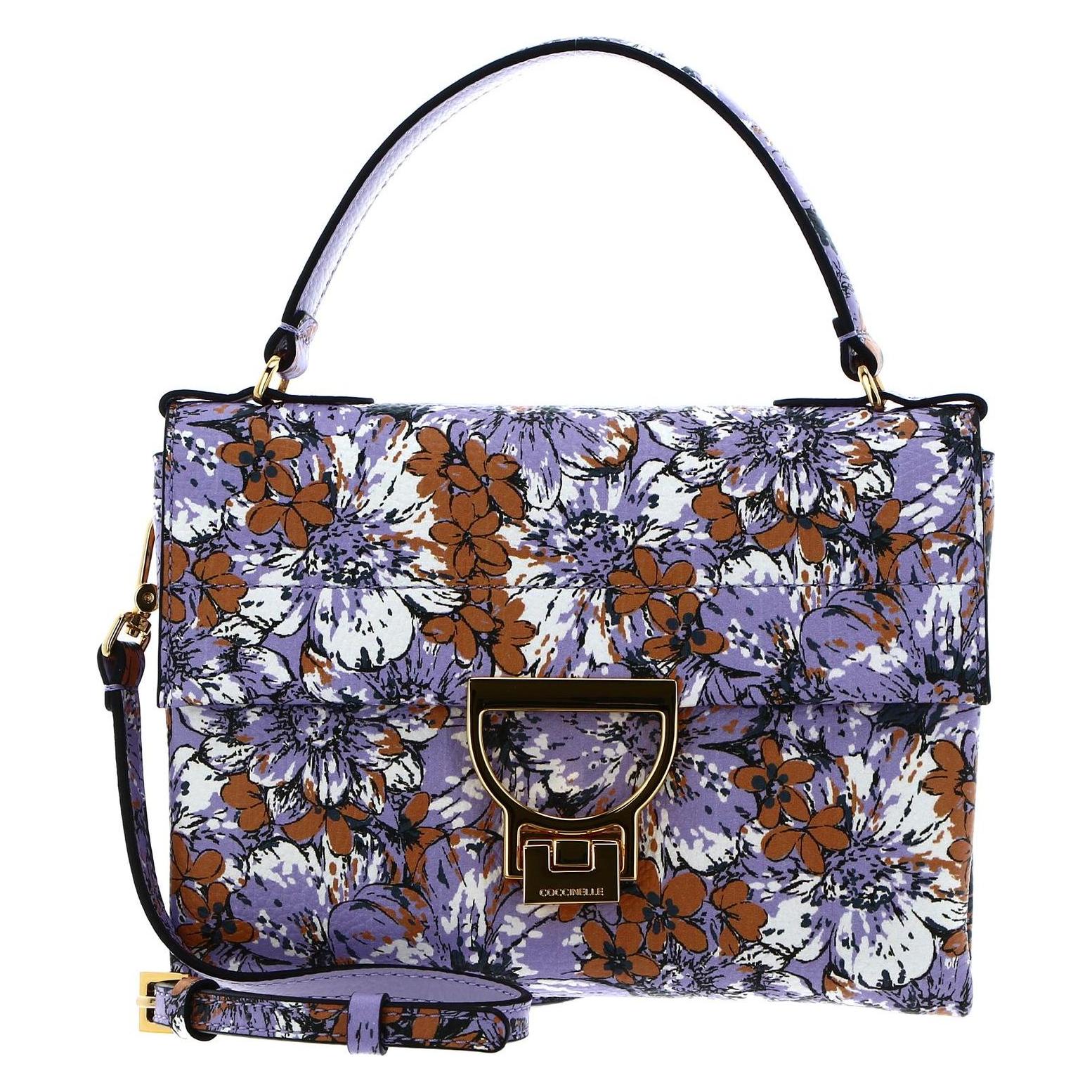 Coccinelle, Damen, Handtasche, Arlettis Flower Print Handbag Printed Grained Leather, Mehrfarbig