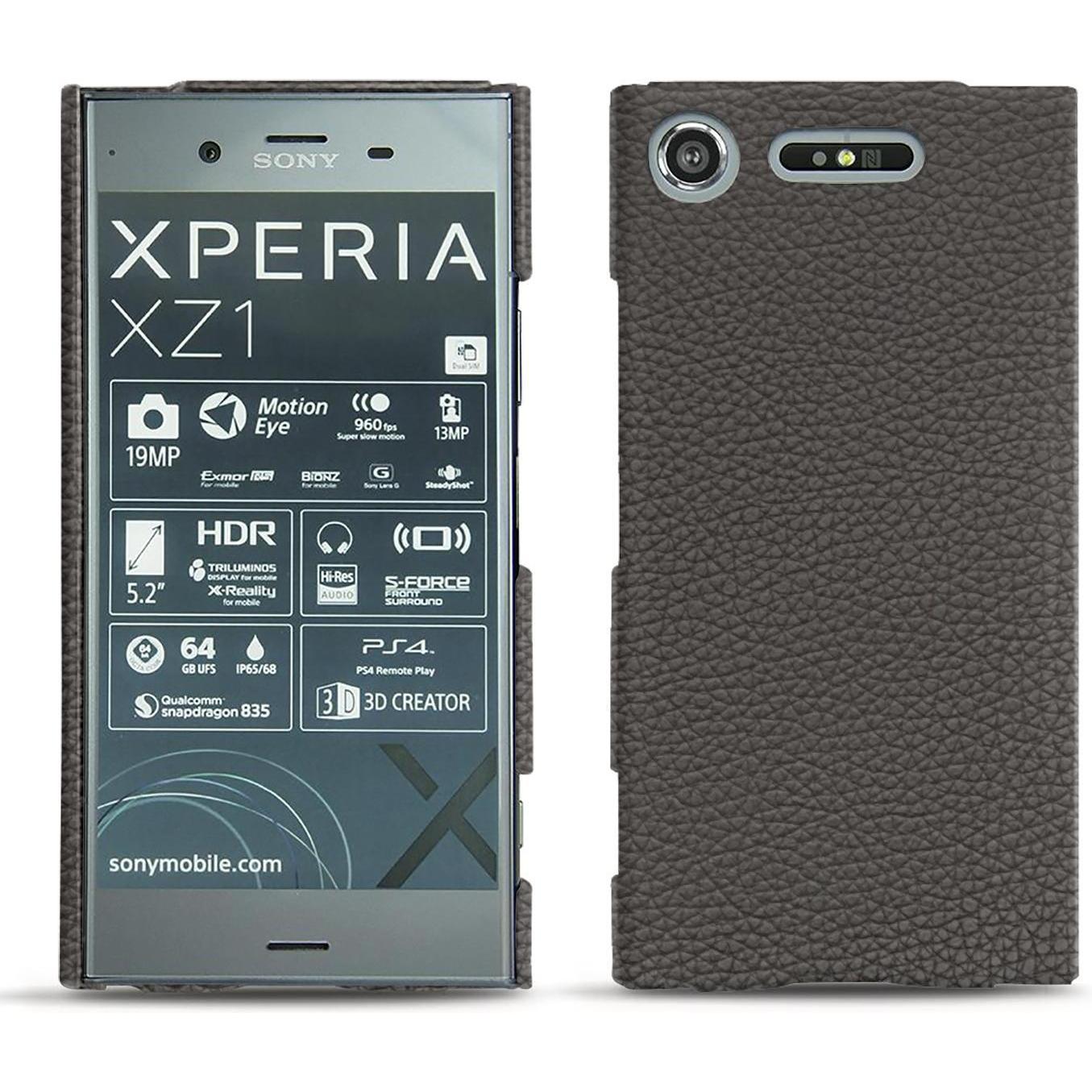 Noreve Lederschutzhülle (Sony Xperia XZ1), Smartphone Hülle, Grau