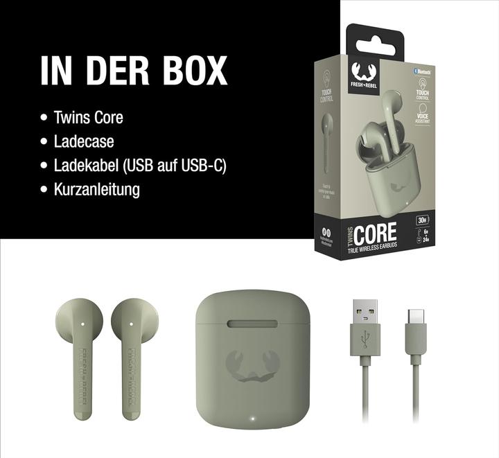 Productafbeelding Fresh'N Rebel n Rebel - Twins Core - Echte draadloze oordopjes - Gedroogd groen (Geen ruisonderdrukking, 6 h, Draadloze)