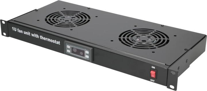 Actual product image Extralink 19/" RACK MOUNT FAN PANEL (2 FANS) WITH THERMOSTAT