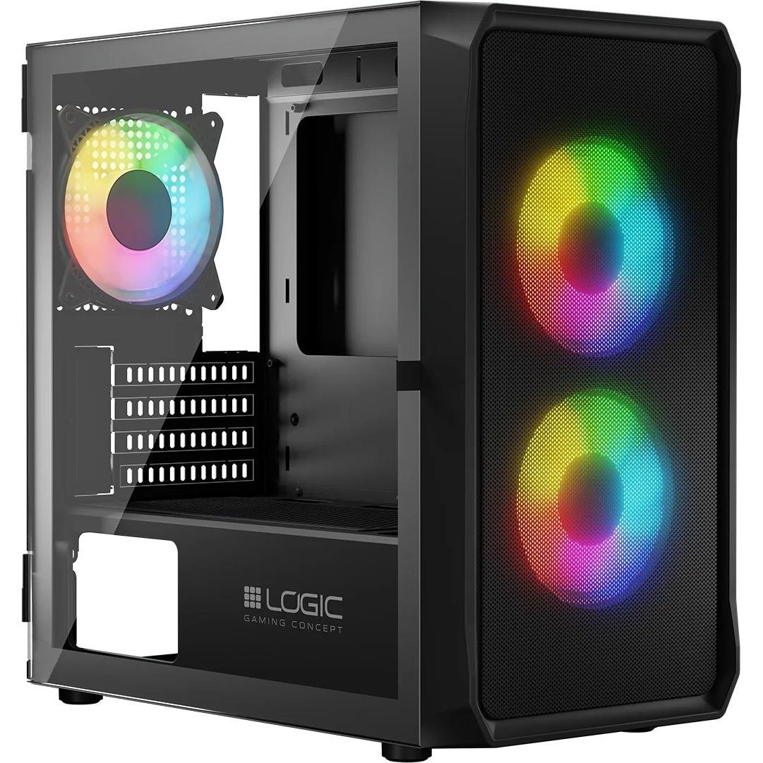 Logic Portos (mATX, Mini-ITX), PC Gehäuse, Schwarz