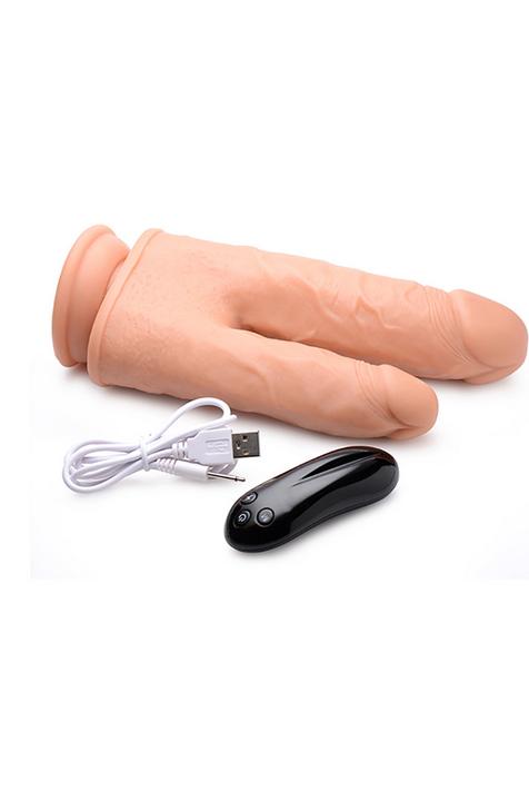 Actual product image Curve Toys 8" Double Shot Liquid Silicone Double Penetration Dildo 10X w/Tu