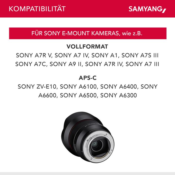 Immagine prodotto Samyang AF 14mm F2.8, Sony E-Mount (Sony E, Full-frame, APS-C / DX)