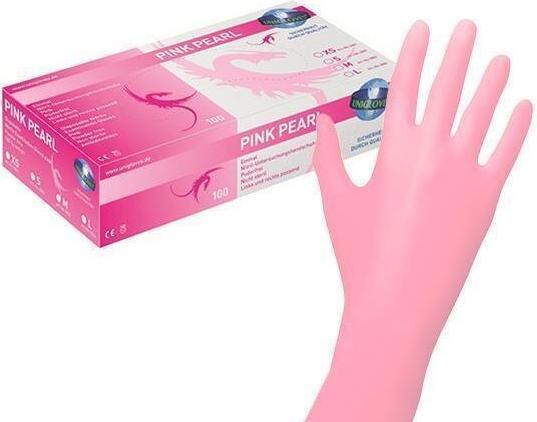 Immagine prodotto Cosmetic Guanti in nitrile Pink Pearl L senza polvere (8, 8.5, 9)