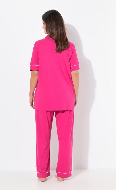 Produktbild Ulla Popken Pyjama, Zierpaspeln, Reverskragen, Halbarm (60)