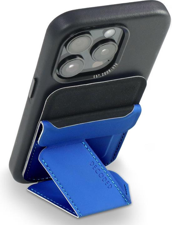 Actual product image Decoded Silicone MagSafe Card Stand Sleeve Galactic Blue