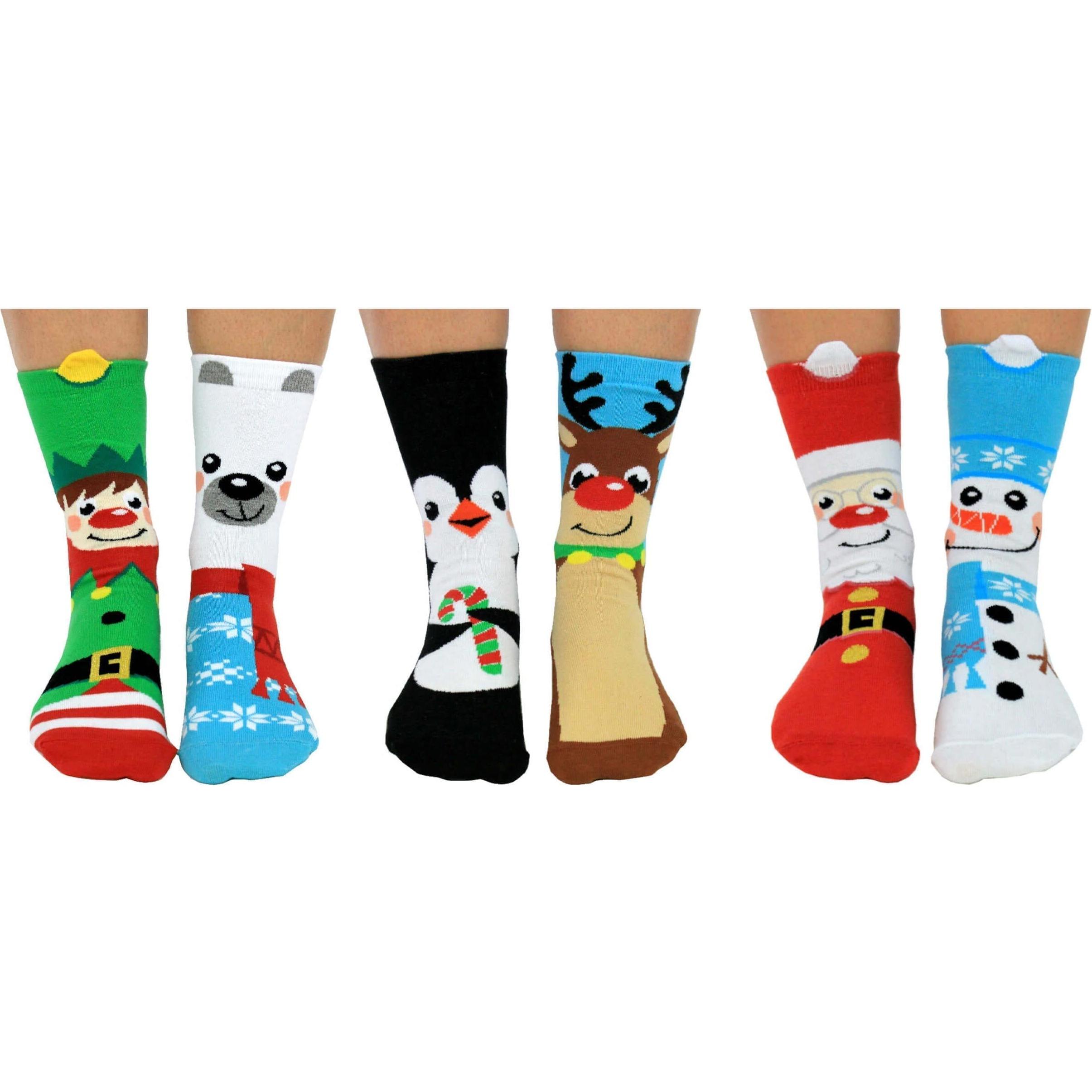 United Oddsocks, Mädchen, Socken, Santa Squad, Mehrfarbig, (3er Pack, 30 - 38)