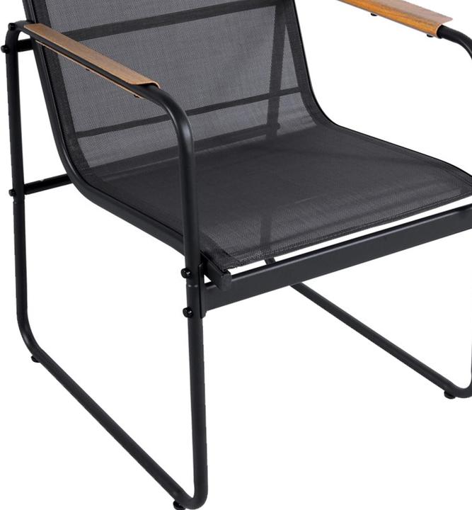 Produktbild Mojawo Outdoorstuhl Gartenstuhl Lounge Sessel Vollstahl Textilen Schwarz