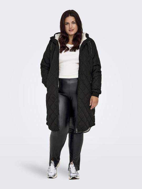 Produktbild Only Kapuze mit Kordelzug Curve Gerippte Ärmelbündchen Mantel Steppjacke (L)