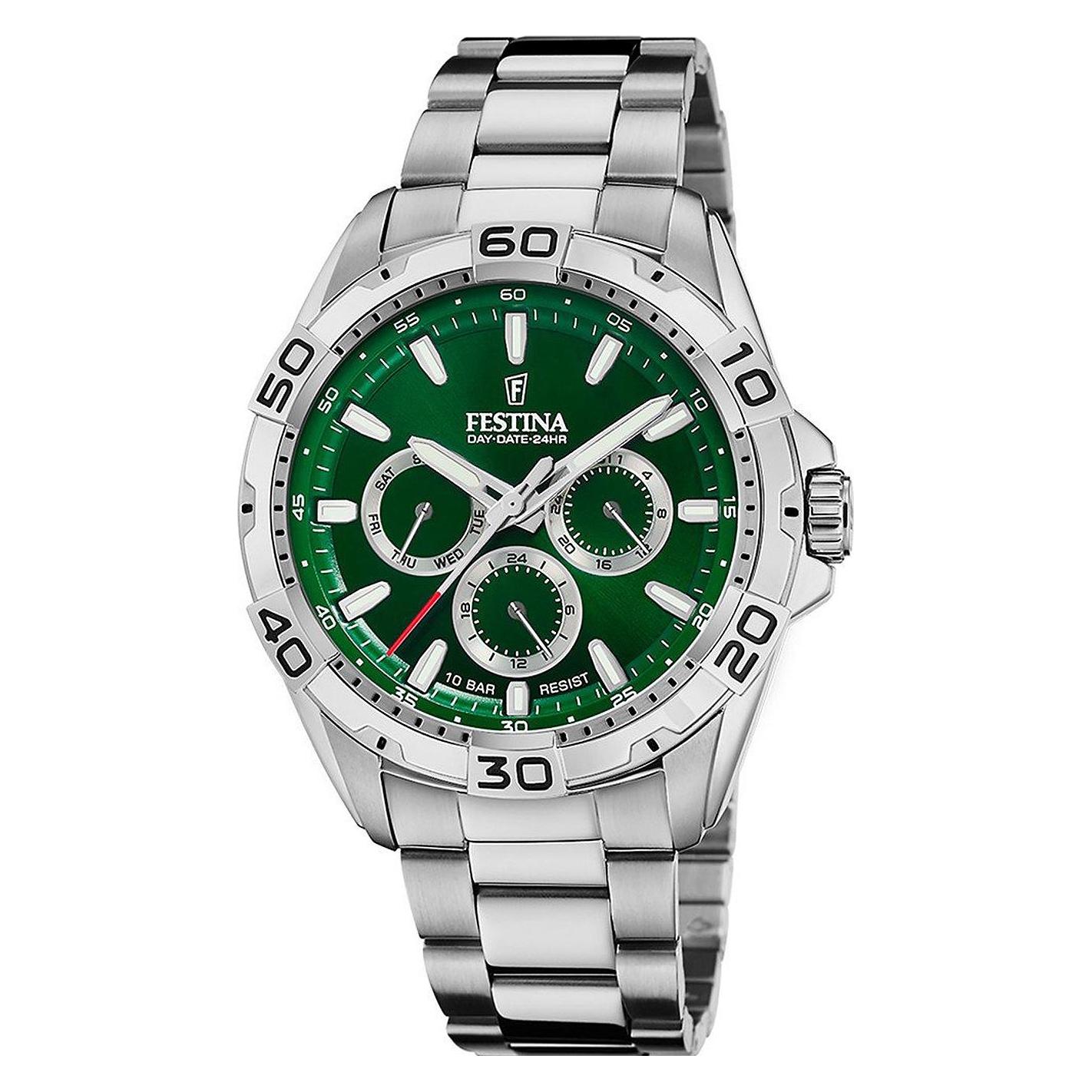 Festina, Horloge, Multifunctioneel, Zilver, (Analoog Horloge, 45 mm)