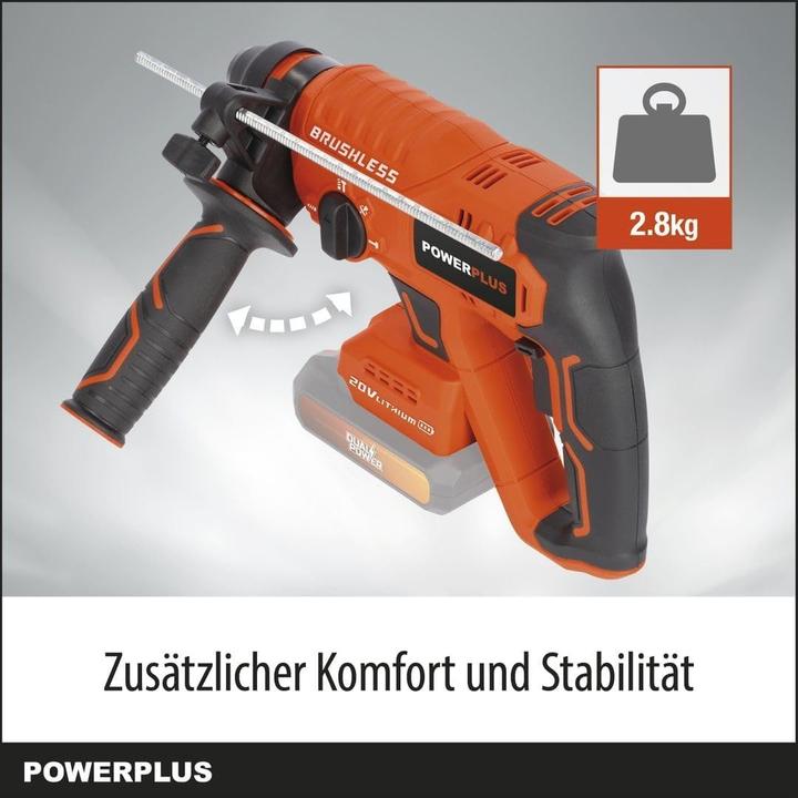 Immagine prodotto Powerplus Trapano a percussione Dual Power brushless 20V - batteria e caricatore esclusi - 5 Acc.
