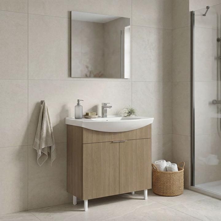 Produktbild Homitis Purus 80 Bathroom Cabinet With Sink & Mirror Set (2 Pieces)