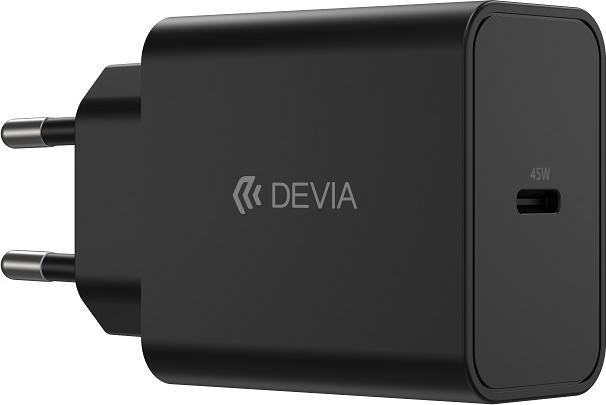 Produktbild Devia Wandladegerät Rocket PD 45W 1x USB-C schwarz+ Kabel USB-C - USB-C (45 W, 1 Port)