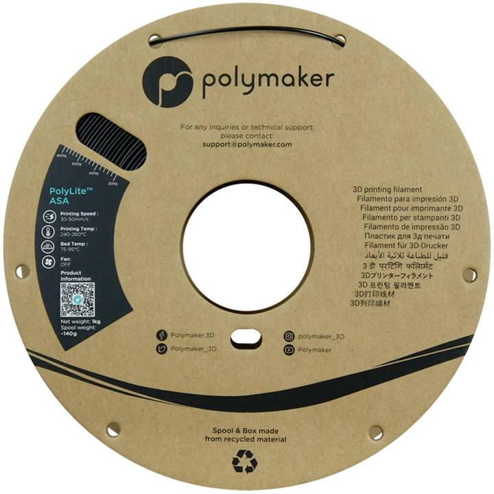 Produktbild Polymaker PF01044 Filament ASA UV-beständig, witterungsbeständig, hitzebeständi (ASA, 1.75 mm, 1000 g, Schwarz)
