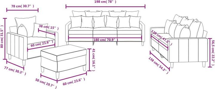 Produktbild vidaXL Georgine (2-Sitzer, 3-Sitzer)