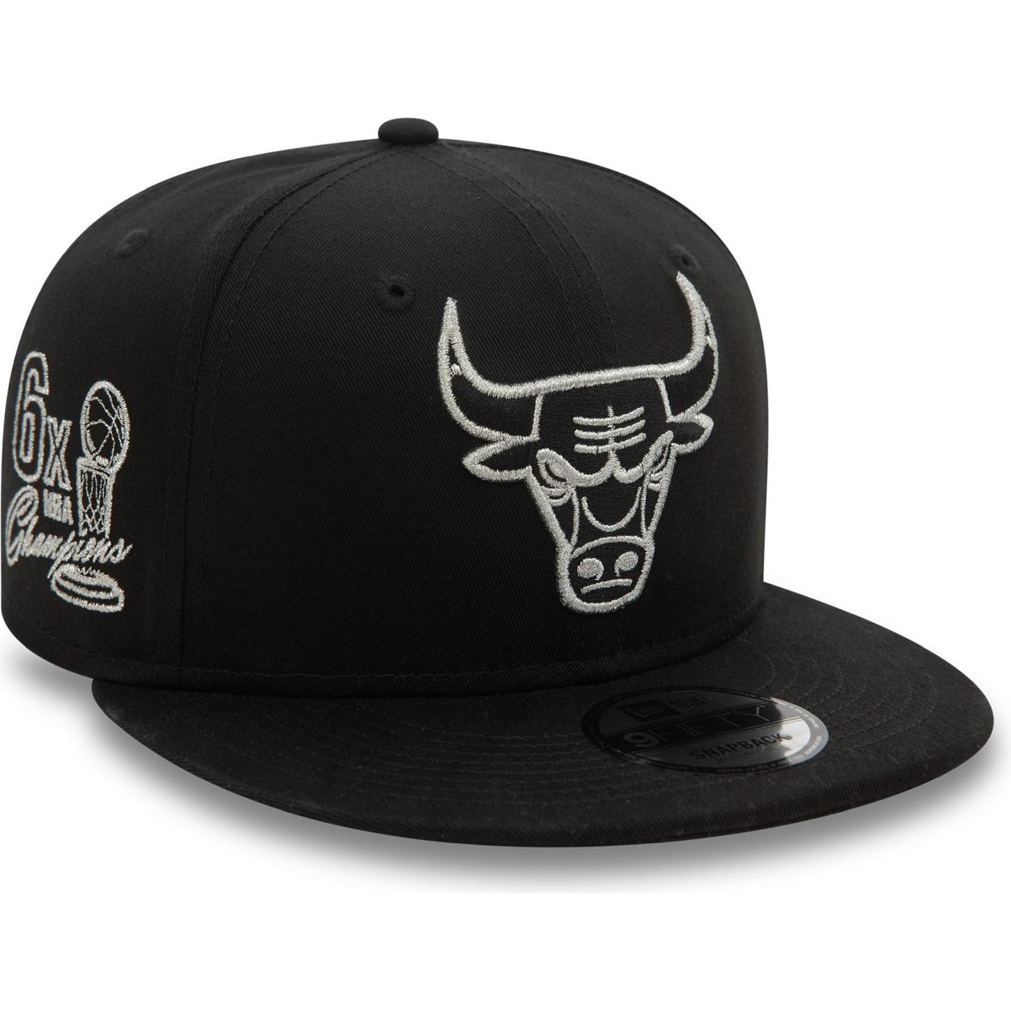 New Era, Herren, Cap, 9Fifty Snapback Cap CHAMPIONS Chicago Bulls - S/M, Schwarz, (M)