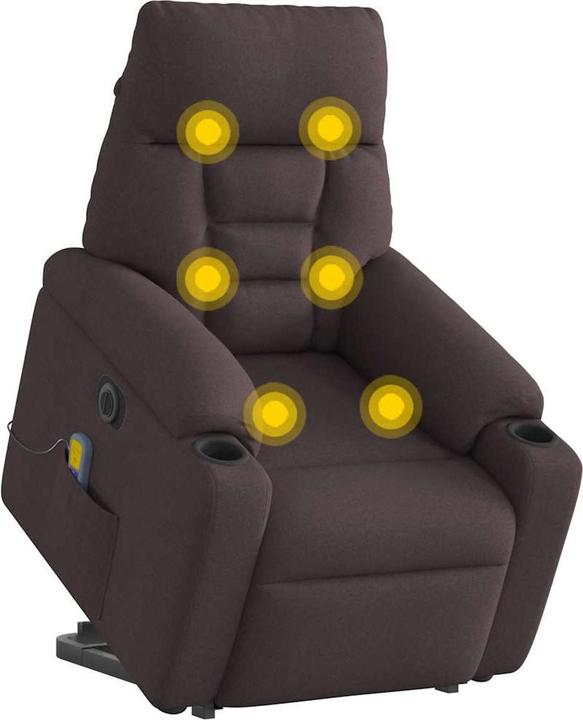 Immagine prodotto vidaXL Poltrona massaggiante elettrica con ausilio per la risalita in tessuto marrone scuro