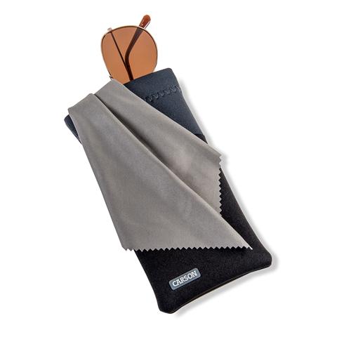 Produktbild Carson Neopren-Brillentasche mit Mikrofasertuch - Schwarz/Grau
