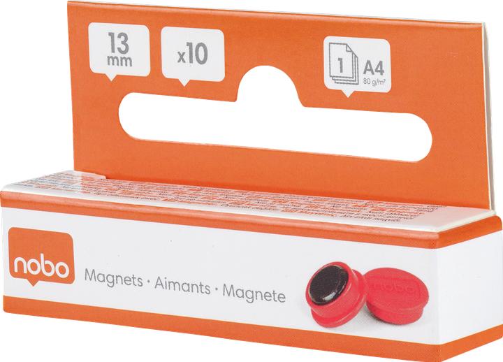 Actual product image Nobo Magnet round 13mm 1915286 red 10 pieces (10 x)