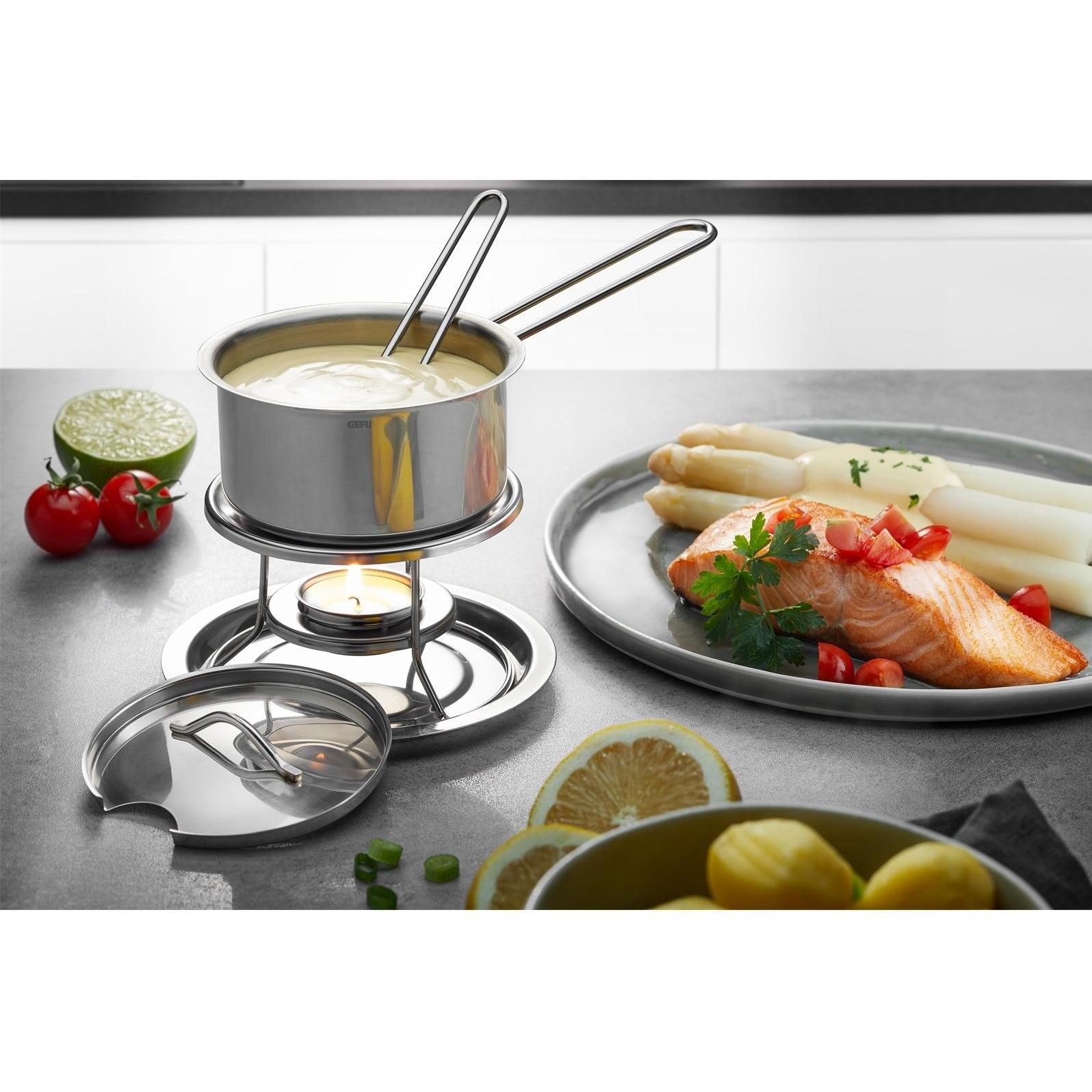 Thumbnail - GEFU Saucen- und Butterwärmer-Set 'Caloric' 6-teilig, Caquelon, Silber