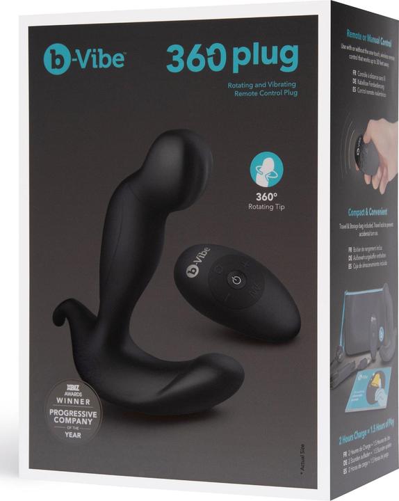 Actual product image Earthly Body B-vibe 360 Plug: Remote Controlled Rotating Prostate Massager with Vibrations