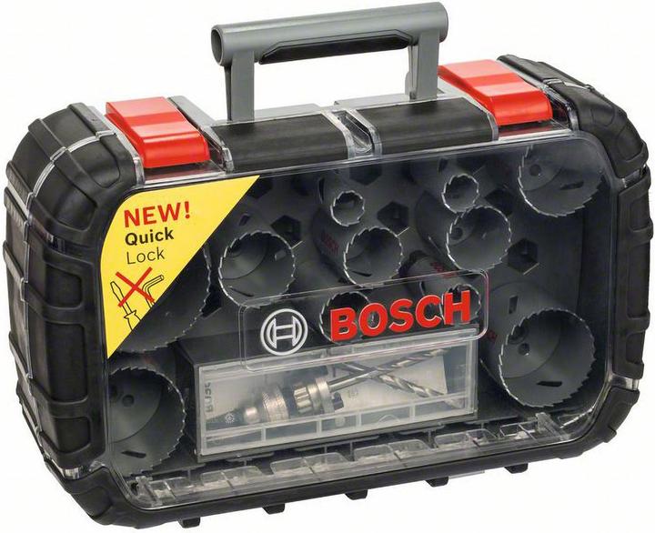 Actual product image Bosch Professional Zubehör 17-piece hole saw set, HSS bi-metal, universal, 20-64/76 mm (64 millimetres, 51 millimetres, 20 millimetres, 22 millimetres, 32millimetre, 40 millimetres, 25 millimetres, 35 millimetres, 44 millimetres, 60 millimetres, 76 millimetres)