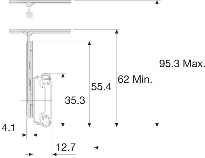 Actual product image Accuride Keyboard pull-out for desks Length 350 mm Furniture fitting galvanised steel (1 pcs.)